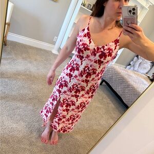 A New Day red & pink floral spaghetti strap dress